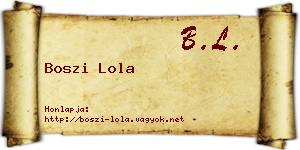 Boszi Lola névjegykártya